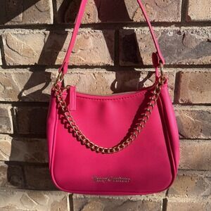 JUICY COUTURE Small Pink Chain Purse Shoulder Bag Y2K 2000s